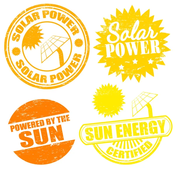 Timbres énergie solaire — Image vectorielle