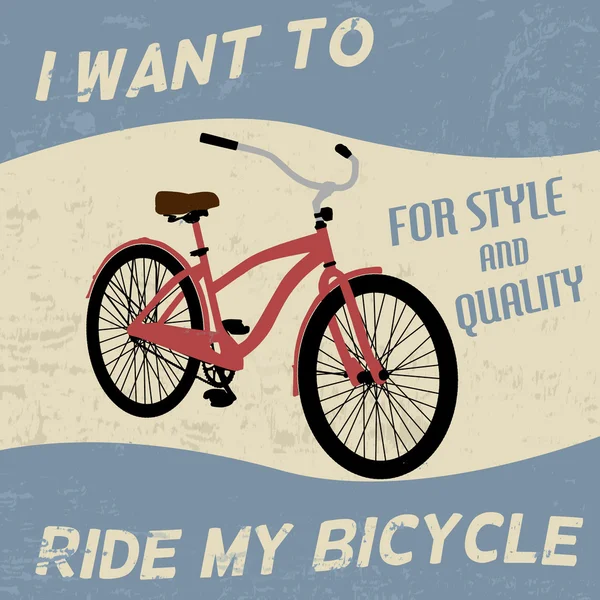 Cartaz de bicicleta vintage — Vetor de Stock