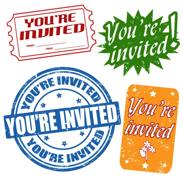 You're invited stamps — Stock Vector