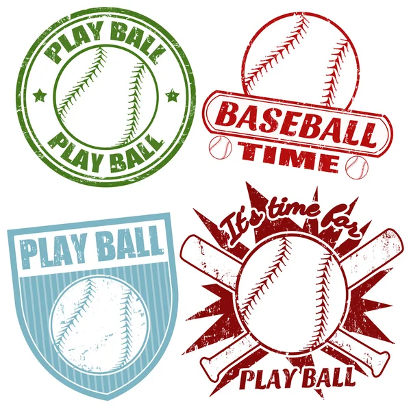 Serie di francobolli baseball — Vettoriale Stock