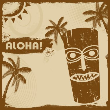 tiki ve avuç içi ile Vintage el ilanı
