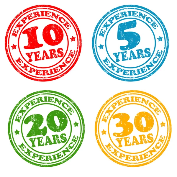 Set of years of experience stamps — Stock Vector