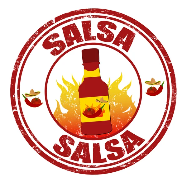 Carimbo de borracha Salsa grunge —  Vetores de Stock