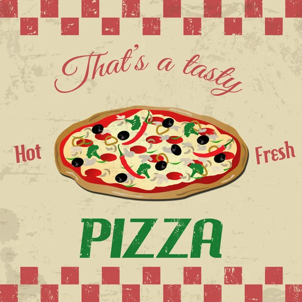 Винтажный плакат пиццы — стоковый вектор
