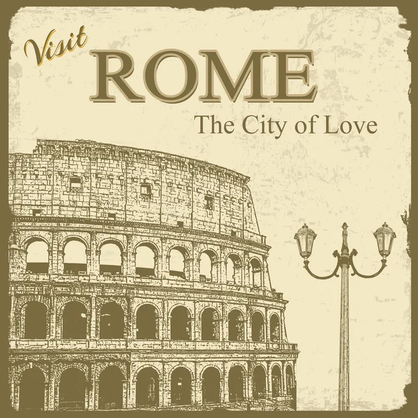 Affiche touristique vintage - Rome — Image vectorielle