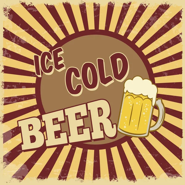 Cartel de cerveza fría — Archivo Imágenes Vectoriales