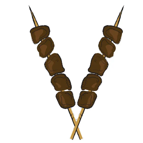 Skewer dibujado a mano — Vector de stock