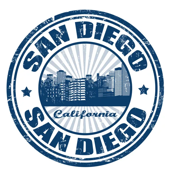 Briefmarke mit San Diego City aus Kalifornien — Stockvektor