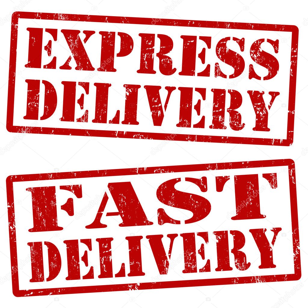 Grunge express delivery and fast delivery rubber stamps, vector illustration