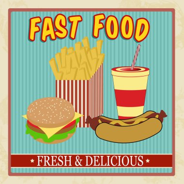 Vintage fast food menü