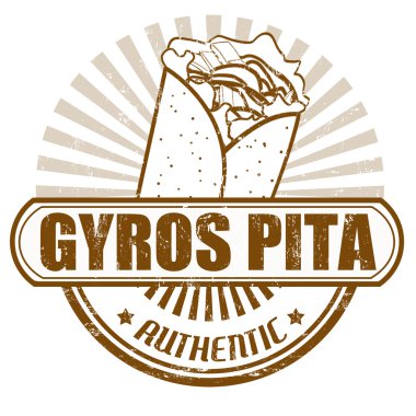 Gyros pita stamp clipart