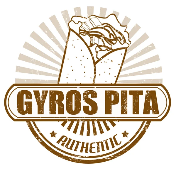 Gyros pita pieczęć — Wektor stockowy