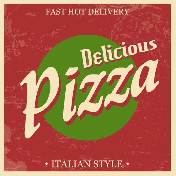 Retro vintage pizza plakát — Stockový vektor