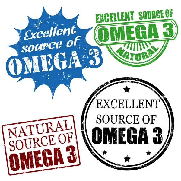 Excellent source of omega3 stamps — Stock Vector