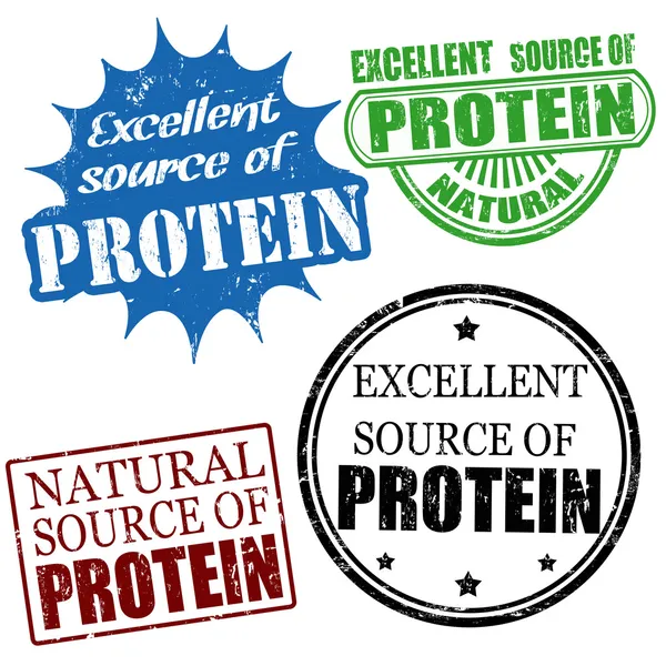 Excellent source of protein stamps — Stock Vector