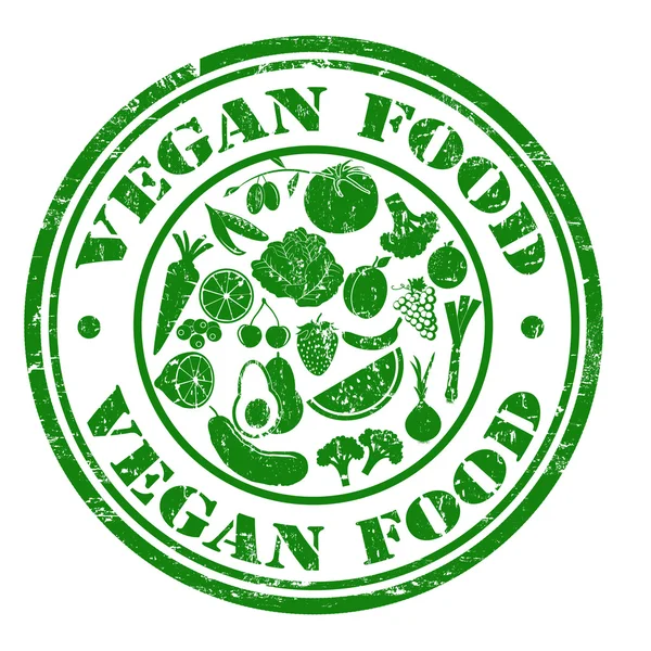 Selo de comida vegan — Vetor de Stock