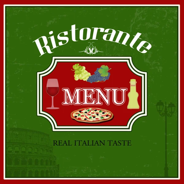 Vintage Italiaans restaurant menu — Stockvector