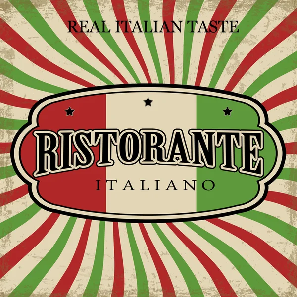 Restaurante italiano poster vintage —  Vetores de Stock