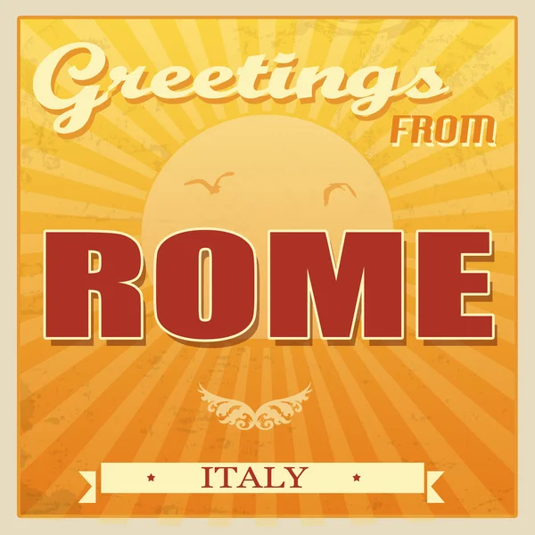 Vintage Rome, Italy poster — Stock Vector