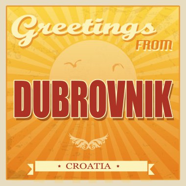 Vintage dubrovnik, Hırvatistan poster