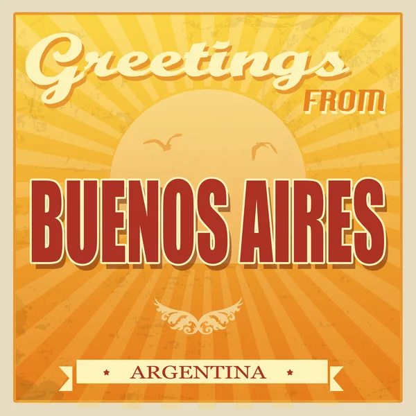 Vintage Buenos Aires, Argentína-plakát — Stock Vector