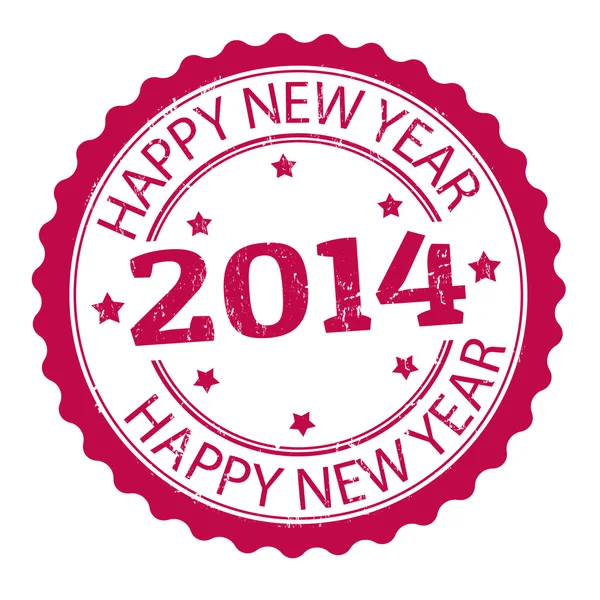 Szczęśliwego nowego roku 2014 pieczęć — Wektor stockowy