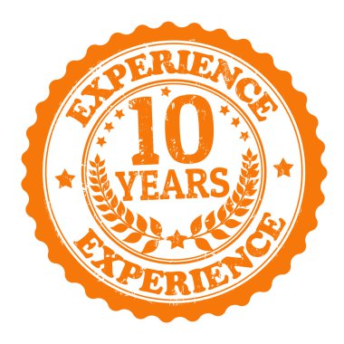 10 Years Experience stamp