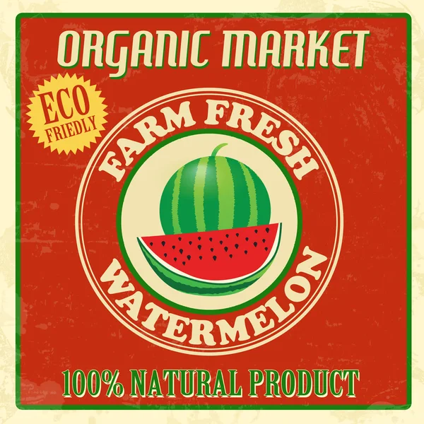 Farm fresh watermelon poster — Stock Vector