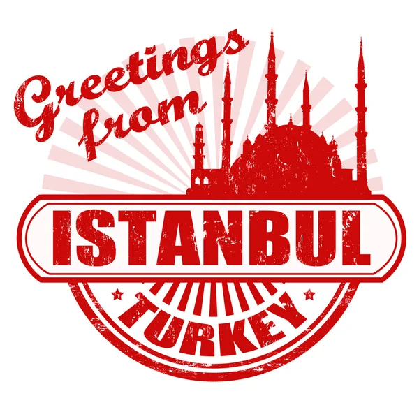 Üdvözletek-ból Istanbul-bélyegző — Stock Vector
