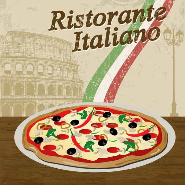 Italiaans restaurant poster — Stockvector