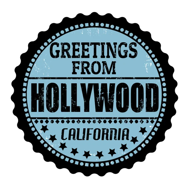 Saludos desde el sello Hollywood — Archivo Imágenes Vectoriales