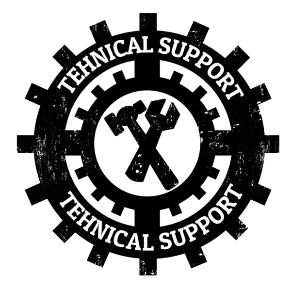 Timbre de support technique — Image vectorielle