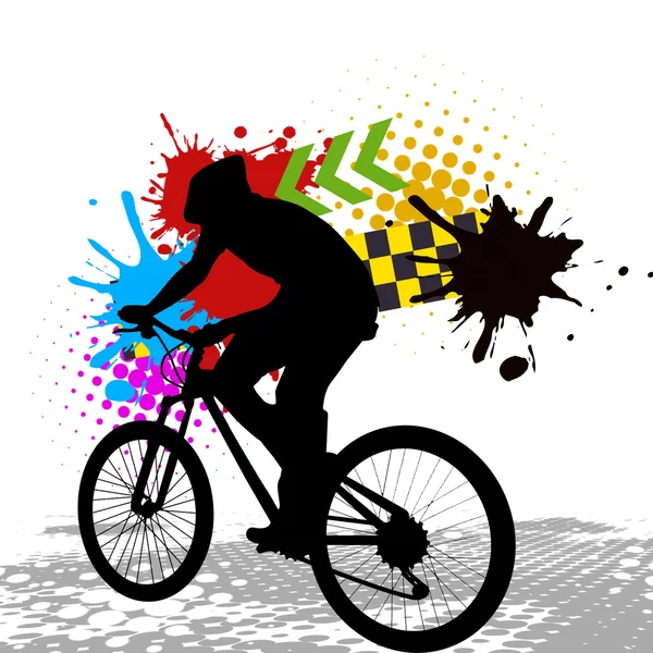 Silueta de ciclismo — Vector de stock