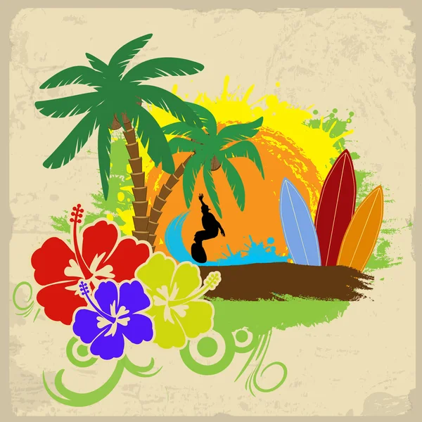 Tropical poster — Stock Vector