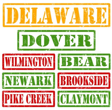 Delaware şehirler pullar