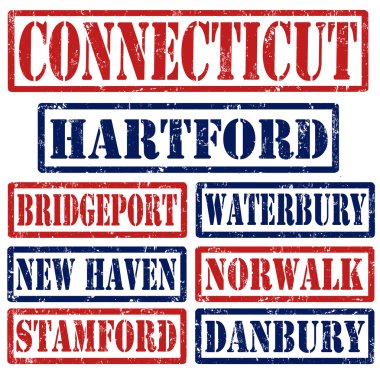 Connecticut şehirler pullar