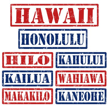 Hawaii Cities stamps clipart