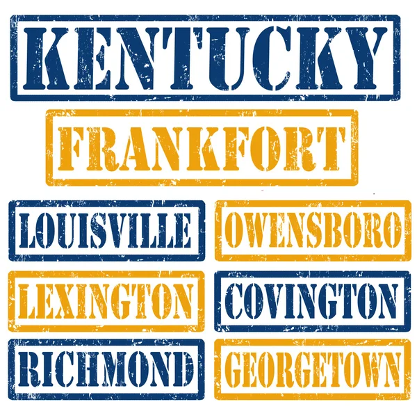 Carimbos das cidades de Kentucky — Vetor de Stock