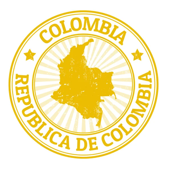 Colombia sello — Vector de stock