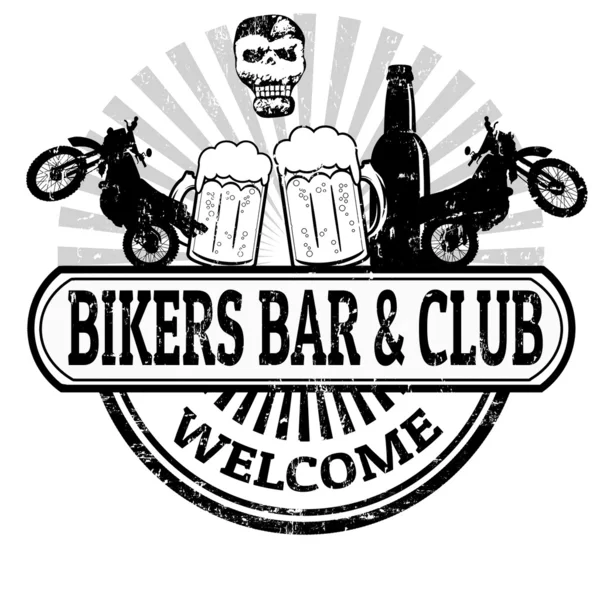 Bikers Bar and Club stamp — Stock Vector