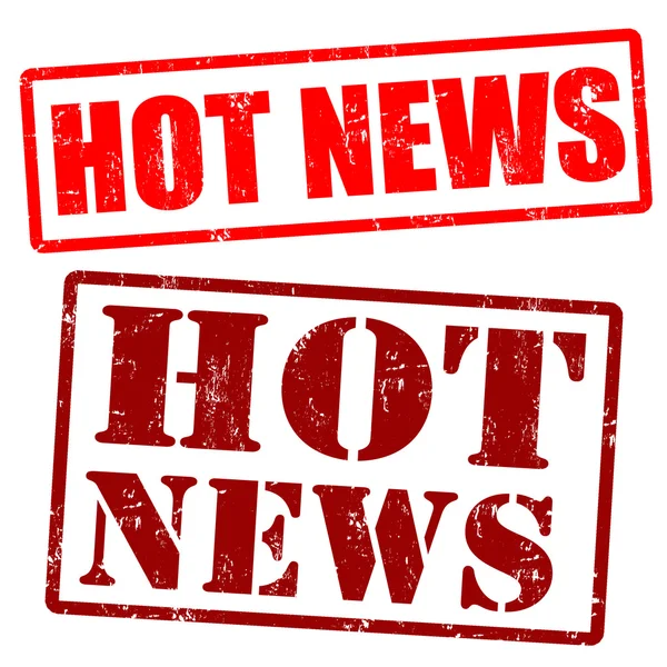 Hot News grunge selos de borracha — Vetor de Stock