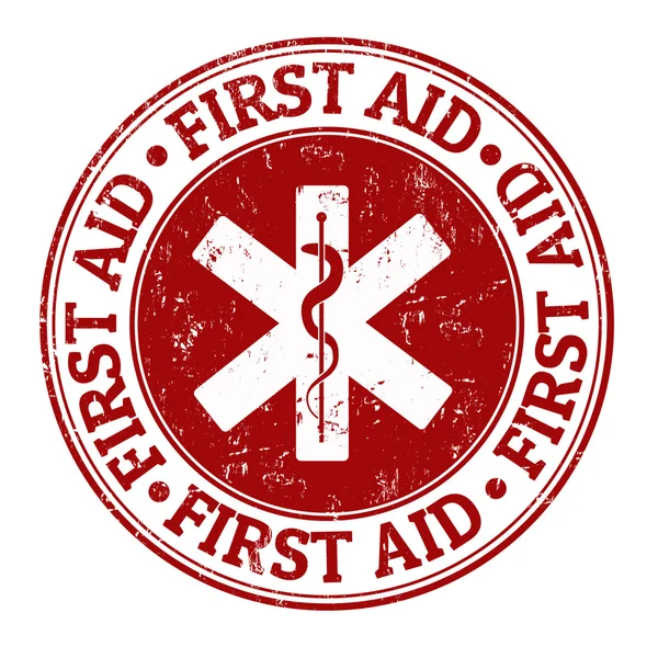 First aid stamp — Stock Vector