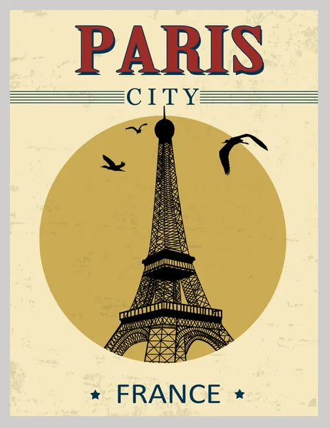 Eiffel Tower tower from Paris poster — Stock Vector