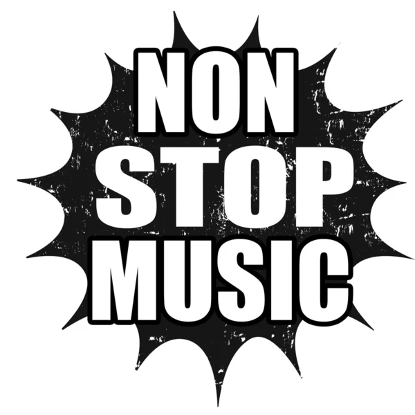 Non stop music stamp — Stock Vector