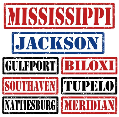 Mississippi şehirler pullar