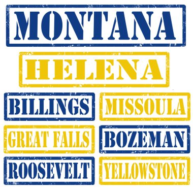 Montana Cities stamps clipart