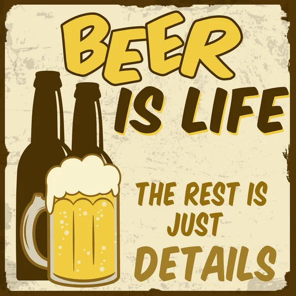 Μπύρα είναι η ζωή, τα υπόλοιπα είναι απλά λεπτομέρειες αφίσα — Διανυσματικό Αρχείο
