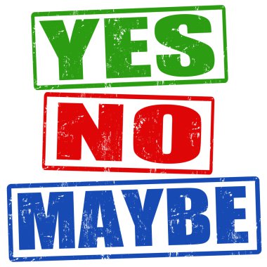 Yes, no and maybe stamps clipart