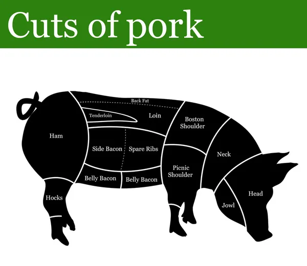 Порезы свинины — стоковый вектор