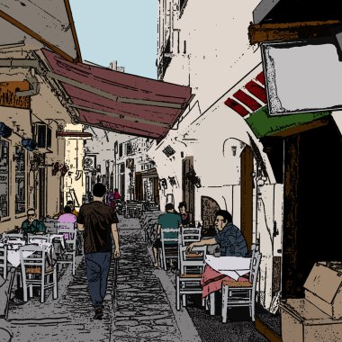 tipik küçük Caddesi-Yunanistan